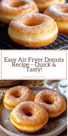 an image of easy air fryer donuts recipe - quick and tasty