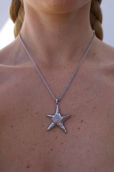 Silver Starfish Charm Necklace For Summer, Sterling Silver Starfish Necklace As Gift, Silver Starfish Necklace For Gift, Silver Starfish Necklace, Sterling Silver Starfish Charm Necklace, Pearl Market, Shower Exercise, Summer Jewellery, Before Sleep