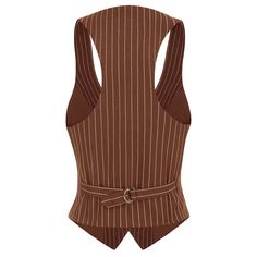 Women's Steampunk vest - classic Brown with white stripes Elevate your steampunk attire with our women's Steampunk vest, a timeless piece designed to add flair and sophistication to any ensemble. Crafted with precision and attention to detail, this vest features a classic brown color with striking white stripes, offering a perfect balance of style and vintage charm. Vest features and size chart: Adjustable fit: The vest is designed with adjustable straps at the back, allowing you to customize th Steampunk Formal Sleeveless Vest, Formal Steampunk Sleeveless Vest, Formal Sleeveless Steampunk Vest, Fitted Steampunk Vest For Fall, Fitted Pinstripe Vest For Work, Elegant Fitted Brown Tank Top, Retro Fitted Sleeveless Vest, Fitted Pinstripe Classic Vest, Classic Fitted Pinstripe Vest