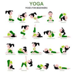 a woman doing yoga poses for beginners