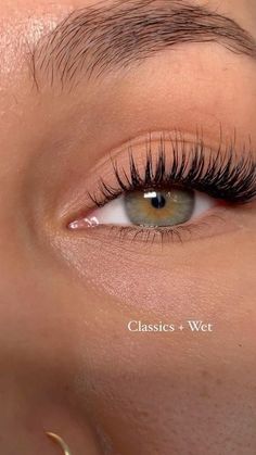 Wet Style Lash Extensions, Classic Lash Extensions Wet Look, Wet Look Classic Lashes, Natural Wet Look Lash Extensions, Wet Lash Extensions Styles, Wet Eyelash Extensions Look, Classic Wet Look Lash Extensions