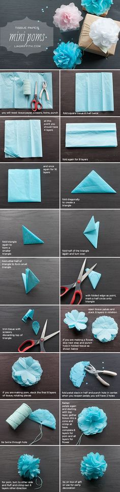 how to make tissue paper flowers that look like they are floating in the water with scissors