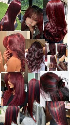 Skunk Hair, Cherry Red Hair, Hairstyle Examples, Red Hair Inspo, Cute Hair Colors, Hair Inspiration Long, Hair Color Streaks, Hair Streaks, Dyed Hair Inspiration