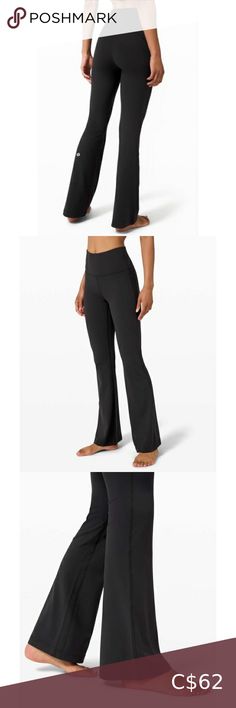 Lululemon Groove Pant Flare High-Rise Full-On Luxtreme Black Size 4 Pant Flare, Lululemon Groove Pant, Flared Pants, What You Think, Flare Pants, Stretch Fabric, Lululemon Athletica, Active Wear, High Rise