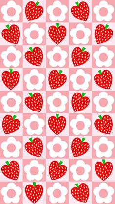 a pattern with strawberries and numbers on it