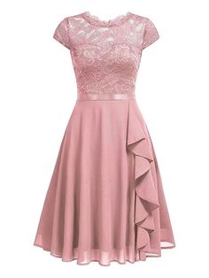 30-70% OFF✓ Fast Shipping✓Add a touch of vintage romance with Retro Stage’s 1940s Ruffles Lace Floral Solid Dress. The combination of ruffles and lace creates a timeless, elegant style! Peplum Dresses, Retro Stage, Peplum Gown, Vestidos Color Rosa, Dress Wine, 1940s Style, Vintage Romance, Pink Dresses, Princess Dresses