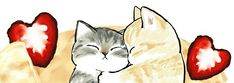 a drawing of two cats sleeping next to each other