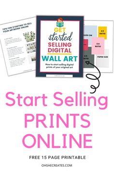 the start selling wall art printables are on sale for $ 5 99 each