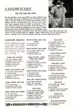 an old advertisement for sandwhiches from the 1950's, with instructions on how to use it