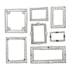 hand drawn frames with different shapes and sizes