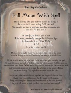 Full Moon Spells, Wish Spell, Witchcraft Spells For Beginners, Moon Spells, Spells For Beginners, Luck Spells, Magic Spell Book