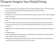 an article about things to imagine your ship's doing on the page below it