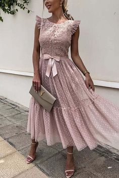 US$ 45.00 - Women's Party Dress High Waist Sleeveless Lace Swing Mesh Dress - m.zicopop.com Mesh Crochet, Flowy Midi Dress, Elegant Maxi Dress, Dress Sleeve Styles, Sleeveless Long Dress, Formal Party Dress, Patchwork Print, Maxi Robes, Lace Dress Long