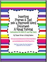 the inserting frames and text in microsoft's word document, with colorful stripes