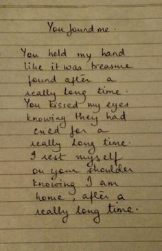 a handwritten note with the words you found me