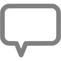 a gray speech bubble with an arrow pointing to the right and left side, on a white background