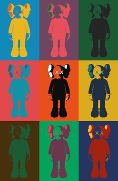 the silhouettes of different colored teddy bears are shown in this graphic art printable version