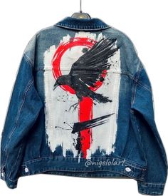 Denim Jacket Pattern, Upcycled Jackets, Light Denim Jacket, Personalized Jacket, Painted Jacket