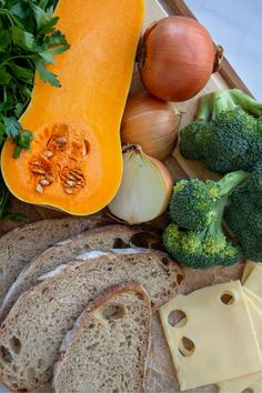 The ingredients for a broccoli grilled cheese sit on a table. Broccoli Grilled, Grilled Cheese Sandwich Recipe, Butternut Squash Sweet, Cheese Sandwich Recipe, Creamy Butternut Squash, Grill Cheese Sandwich Recipes, Roasted Squash, Grilled Sandwich, Roasted Broccoli