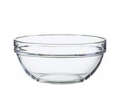 clear glass bowl on white background