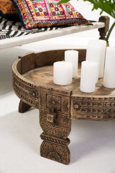 Wooden Indian Coffee Tabletea Table dark Brown wooden - Etsy Canada Moroccan Coffee Table, Indian Coffee Table, Indian Coffee, Carved Headboard, Traditional Coffee Table, Simple Interior Design, Interior Decoration Accessories, Indian Furniture, Carved Furniture