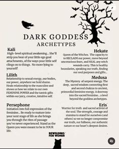 a page from the book dark goddess archetys, featuring an image of a tree with