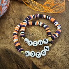 Beaded “Hocus Pocus” Bracelet Set A Mix Of Orange, Black, Purple & White Bracelet Stack Set Of 2 Stretchy With Heishi Clay Beads One Size Fits Most * Best Wear Tip: Slide Stretchy Beaded Bracelets Over Hand And Arm For Longest Wear And To Prevent Breakage. *Pair With Our Selection Of Sweet Stacks. Bracelet Stack Handmade Jewelry Boho Jewelry Sweet Stacks Bohemian Styles Jewelry For Her Personalized Jewelry Bracelets Chunky Bracelets New To Posh? Download The Free App & Use Our Code “Sweetstacks” Fall Pony Bead Bracelets, Hocus Pocus Bracelet, Halloween Clay Bead Bracelet, Baby Bbq, Halloween Sleepover, Bracelet Business, Football Bracelet, Clay Bracelets, Pony Bead Bracelets