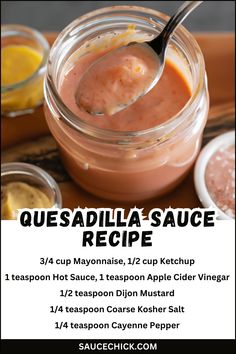 a recipe for quesadilla sauce in a jar