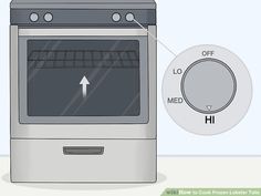 an oven with the door open showing it's knobs and control panel labeled