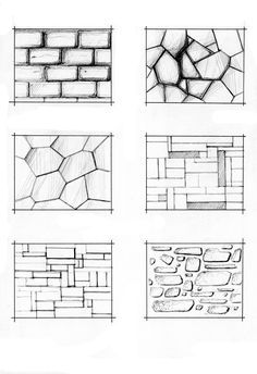 four different types of bricks are shown in this drawing