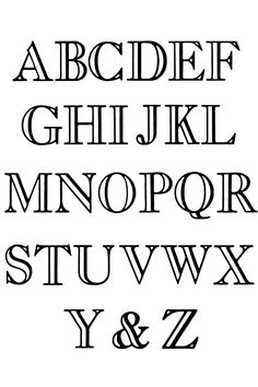 an old english alphabet with the letter y and z in black on a white background