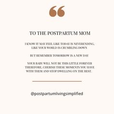 the postcard for to the postpartumum mom