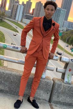 Suit For Man, Suit For Prom, Prom Blazers, Prom For Guys, Prom Suits For Men, Prom Suit, Groom Tuxedo, Orange Jacket