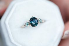 Peacock Sapphire Engagement Ring, Peacock Sapphire, Blue Green Sapphire Ring, Montana Sapphires, Montana Sapphire Ring, Green Sapphire Ring, Blue Green Sapphires, Blue Green Color, Teal Sapphire