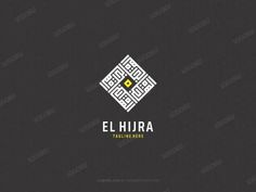 the logo for el hura is shown in white and yellow on a black background