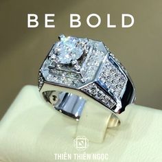 a diamond ring with the words be bold on it