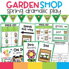 the garden shop spring dramatic play with pictures and words to help students learn how to use them