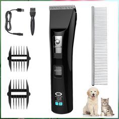 Dog Clippers Cat Shaver, ENJOY PET Pet Grooming Clippers Black, Dog Grooming Kit with LCD Display Cordless Dog Hair Clipper, Pet Pet, Electric Hair Clippers, Electric Hair, Fluffy Cat, Cat Pet