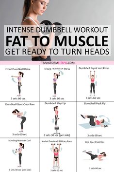 Strength Building Workouts, Workout Fat Burning, Dumbbell Exercises, Full Body Dumbbell Workout, Advanced Workout, Positive Habits, Dumbbell Workout, Fat Burning Workout, Lose Belly