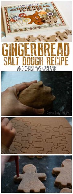 Fun recipe to make some simple gingerbread scented salt dough ideal for making Christmas decorations with. Use it to create a gingerbread garland. Gingerbread Salt Dough Recipe, Diy Gingerbread Garland, Gingerbread Garland Diy, Ginger Bread Ornaments, Gingerbread Salt Dough, Gingerbread Clay, Salt Dough Projects, Gingerbread Garland, Making Christmas Decorations