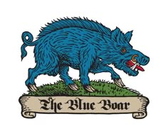 the blue boar logo on a white background