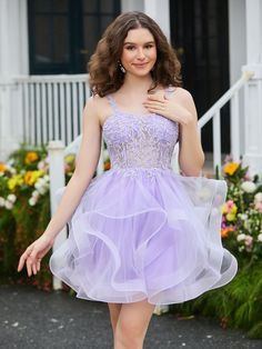 Tulle Corset Dress With Fitted Bodice For Homecoming, Fitted Dress With Sheer Bodice For Quinceanera, Fitted Dress With Floral Applique For Debutante Ball, Prom Mini Dress With Boned Bodice In Tulle, Prom Tulle Mini Dress With Corset Back, Prom Mini Dress With Corset Back And Tulle, Prom Mini Dress With Corset Back In Tulle, Tulle Corset Dress For Prom And Homecoming, Homecoming Corset Dress With Tulle Skirt For Prom Season