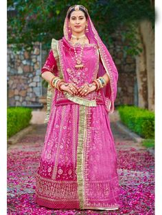 Gotta Patti Double Shaded Updada Crep Rajputi Poshak In Pink Color-81836 Product Details: Fabric: Double Shaded Upada Crep Fabric with Humarai Pure Odhni Work: Heavy Barik GOTTA PATTI work with Foiling zari and stone work Heavy Odhni fore side work with pallu work and gotta turri Heavy Kurti work with Galla work and Astin work Color Family: Pink Style:Rajasthani, Rajputana Occasion:Festive, Traditional,Wedding Washing Instruction:Dry Wash The Semi-stitched Lehenga Waist and Hips are Customizable Heavy Kurti, Rajasthani Wedding, Rajasthani Poshak, Rajasthani Lehenga, Gotta Patti Work, Rajasthani Dress, Rajputi Dress, Side Work, Gotta Patti