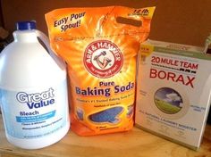 two bottles of baking soda, one with baking soap and the other with baking powder