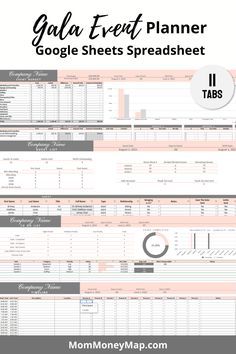 how to plan a gala Google Sheets Templates Business, Event Template Design, Google Spreadsheet Template, Google Sheets Planners, Event Set Up, Planning Spreadsheets, Event Planner Office, Event Planner Template, Event Space Business