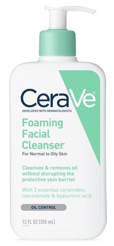 Free 2-day shipping on qualified orders over $35. Buy CeraVe Foaming Face Wash, Face Cleanser for Normal to Oily Skin, 12 oz. at Walmart.com 😘 best face wash for ladies, exfoliating scrub for face, cream for scars in face 😍 #skinception #glutenfree #rosacea Face Wash For Oily Skin, Daily Face Wash, Skin Care Routine For 20s, Oily Skin Care Routine, Baking Soda Shampoo, Face Acne