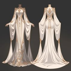 Winter Goddess Outfit, Outfit Fantasy Design, Godess Outfits Design, Fantasy Goddess Outfit, Wedding Outfits Ideas For Women, Goddess Dress Fantasy Art, Goddess Robes, Fantasy Princess Outfit, Greek Goddess Outfit Drawing