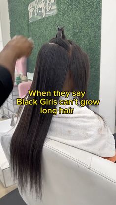 When they say Black Girls can't grow long hair.. Show them this 💁🏾‍♀️🤎

If you want waist length hair like this use our Scalp Stimulator! Long Hair Natural, Natural Hair Growth Oil, Rapid Hair Growth, Waist Length Hair, Grow Long Hair, Black Hair Care, Growth Oil, Hair Growth Oil, Hair Growth