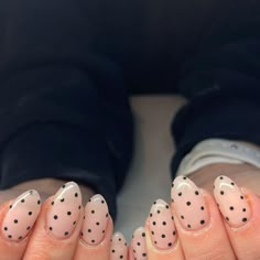 Payton Meyers on Instagram: "so simple & pretty 🤍 • • • • #nailart #nails #beauty #nailsofinstagram #utahnails #nailinspo #pinknails #luminarynailsystems #pinterest #pinterestnails #roundnails #almondnails #smileyfacenails #winternails #polkadotnails #simplenails #boycottboringnails #mgaddicted" Silver Polka Dot Nails, Small Polka Dot Nails, Short Nails With Pearls On Them, Pika Dot Nails, Simple Polka Dot Nails, Polk A Dot Nails, White Nails With Polka Dots, Fall Polka Dot Nails, Simple Nail Design Ideas