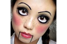 Nem Halloween Makeup, Scary Doll Makeup, Pelottava Halloween, Maquillage Halloween Simple, Makeup Clown